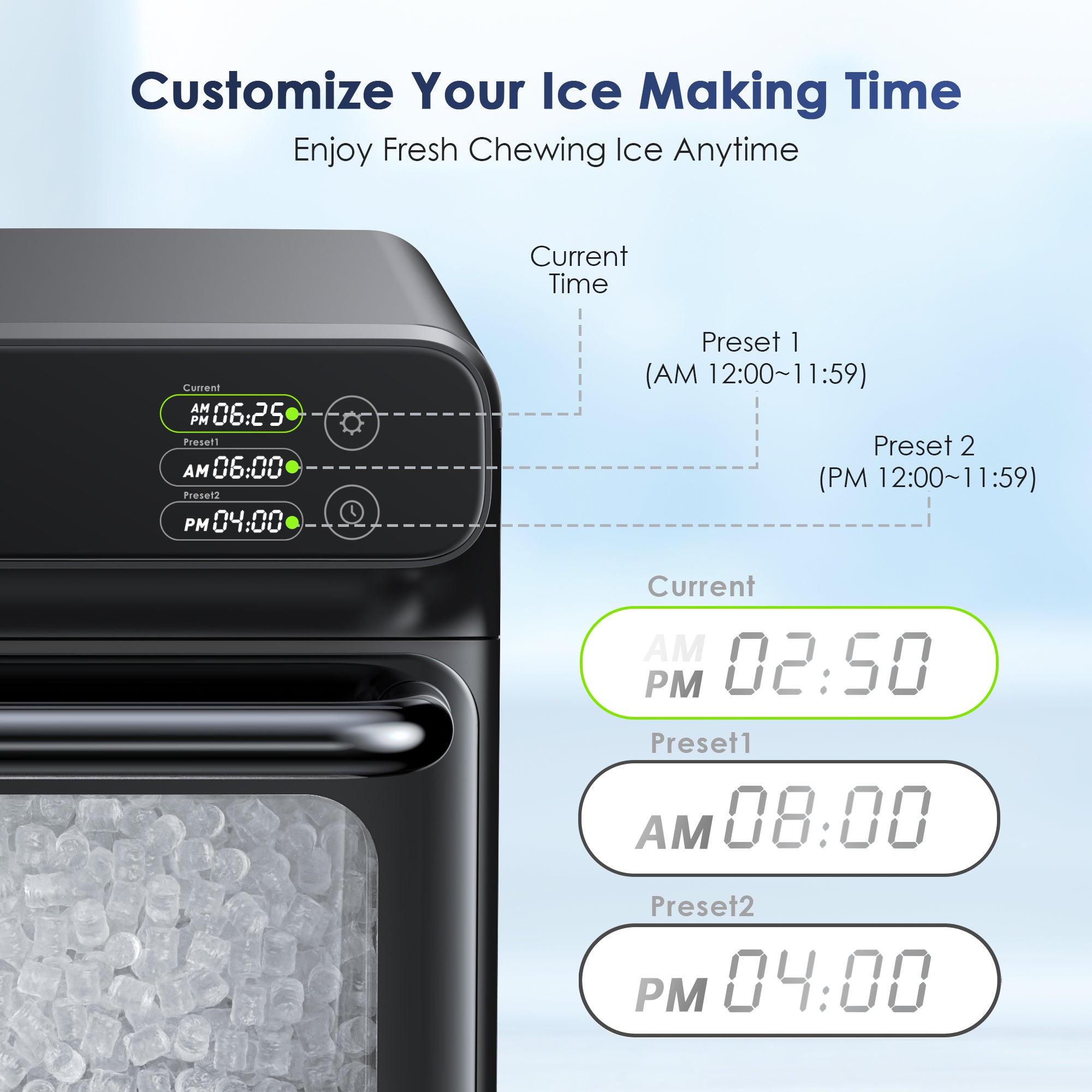 Oraimo Nugget Ice Maker, Ice Makers Countertop, 26 Lbs/Day Tooth-Friendly  Chewable Ice with Self-Cleaning & Auto Water Refill, Sonic Pebble Ice Maker  Machine for Party, RV, Home and Kitchen, Black - Yahoo