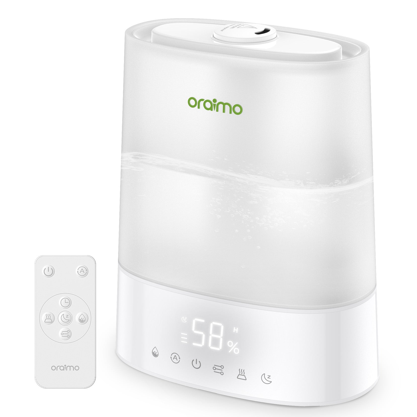 Oraimo Humidifiers for Bedroom Large Room Top Fill Cool and Warm Mist BLACK